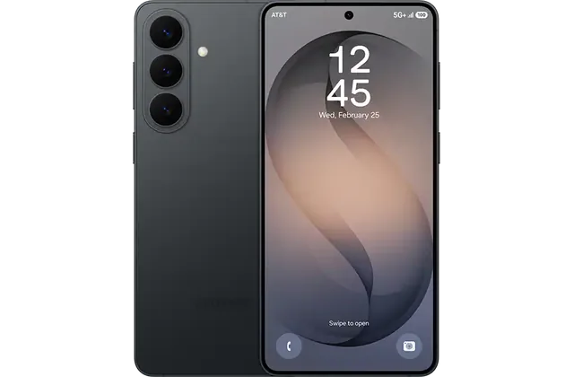 Back and front view of Galaxy S26 Plus for model identification