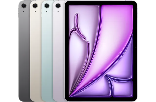 Back color options and front view of iPad Air 11-inch (2026) for model identification