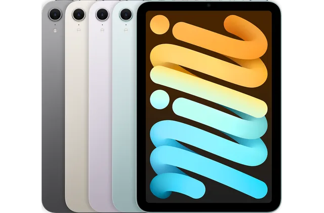 Back color options and front view of iPad mini (7) (A17 Pro) (2024) for model identification